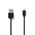 USB-A штекер - USB Micro B 2.0 штекер кабель 2м Чёрный