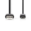 USB-A pistik - USB Micro B pistik 2.0 kaabel vaskkaabel 2m must