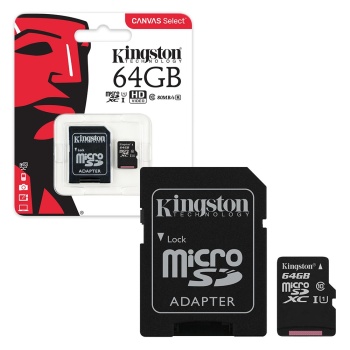 Карта памяти 64GB Micro SD Class10 Kingston Canvas Select
