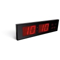 Digital wall clock, day of the month 125mm, red numbers