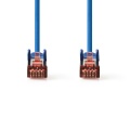 CAT6 Patch ethernet cable 25cm,  S/FTP gigabit LSZH PiMF, shielded, Blue