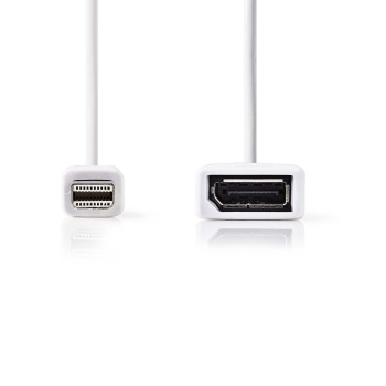 Mini Displayport plug - Displayport socket adapter cable 1.2 White