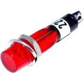 Индикаторная лампа 230VAC d=7.5mm h=32.8/5.5mm Красная