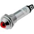 Индикаторная лампа, металлическая 12VDC d=8mm h=37mm Красная