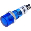 Indicator lamp, 230VAC d=10mm h=37.5/8mm Blue