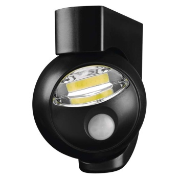 LED COB 3W light + motion sensor 3xAA Black
