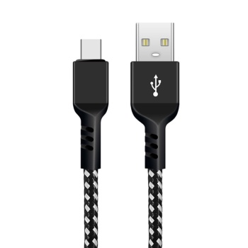 USB A 2.0 - USB-C kaabel 1m fast 5V 2.4A must rästik