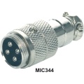 Microphone plug for cable with screw 4-pin