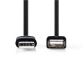 USB A-A удлинитель медный кабель, 1m 2.0hi-sp Чёрный