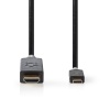 USB-C 3.2 pistik - HDMI pistik kaabel 2m Must 4K@60Hz