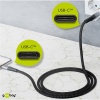 USB-C  to USB-C  Textile cable with metal plugs 0.5m 3A
