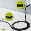 Micro USB to USB-A Textile cable with metal plugs 2m 3A