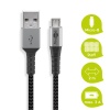 Micro USB to USB-A Textile cable with metal plugs 2m 3A