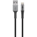 Lightning to USB A Textile cable with metal plugs 0.5m 3A