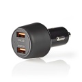 Fast Car charger USB 2xUSB-A QC3.0 3A 36W 12-24V Black