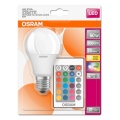 LED RGBW LAMP WITH REMOTE CONTROL, 9W, E27, 230 V