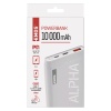 Power bank AlphaQ 10 10000mAh QC3.0 USB A/C/microB White
