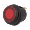 Rocker switch ON-OFF 20A 14VDC Red IP65 Led
