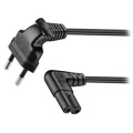 230VAC power cable C7 corner plug 1.5m Black