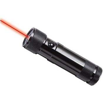 Taskulamp 8-LED 45lm, punane laser pointer 1mW 650nm