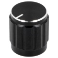 Potentiometer handle cover 15mm Black aluminium 6mm