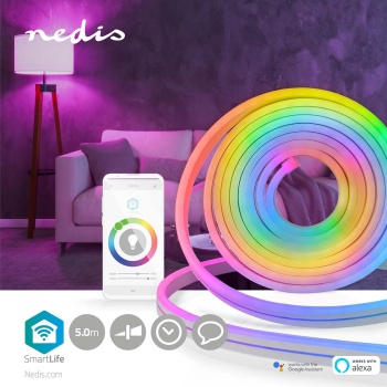 RGB Neon LED лента 24VDC 32W IP65 5м WiFi Nedis SmartLife