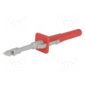 Clip on probe with puncturing point 10A Ø: 4mm Red