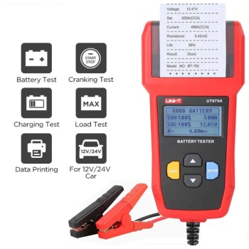Battery tester for car ( 12/24V Check charging or starting system) usb port + printer