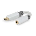 USB C pistik - 3.5mm audio pesa üleminek digital adapter 10cm valge