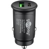 Car charger USB-c USB-a 5V 3A QC3.0 27W 12-24V Black