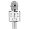 Karaoke mikrofon KM01 hõbedane 6W akuga USB MicroSD