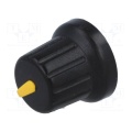 Potentiometer handle cover 6mm black yellow