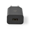 Toiteadapter laadija USB 5V 2.4A, must, plug-in
