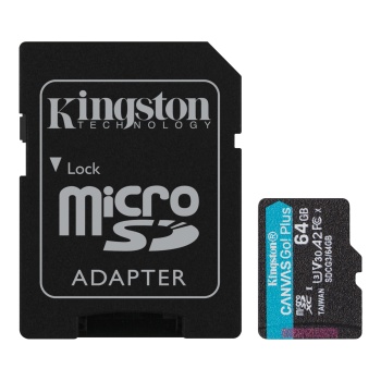 Mälukaart 64GB Micro SDXC U3 V30 Kingston Canvas Go Plus