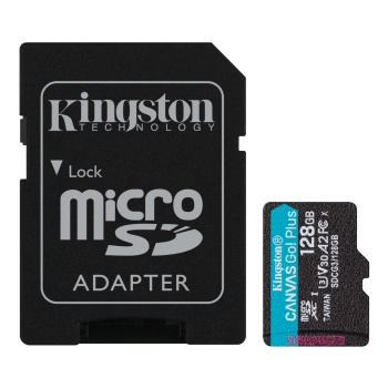 Карта памяти 128GB Micro SDXC U3 V30 Kingston Canvas Go Plus