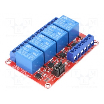 Module: relay; Channels: 4; 5VDC; max.250VAC; 10A