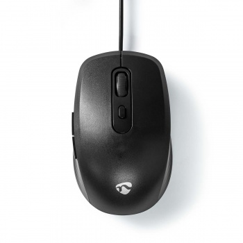 Мышь с 6 кнопками до 3600dpi USB черная, для правшей