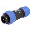 SP13; plug; male; PIN: 3; IP68; 4÷6.5mm; 13A; solderi