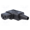Power plug for cable with angle black 250V/10A