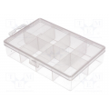 Container: compartment box; 150x88x30mm; transparent