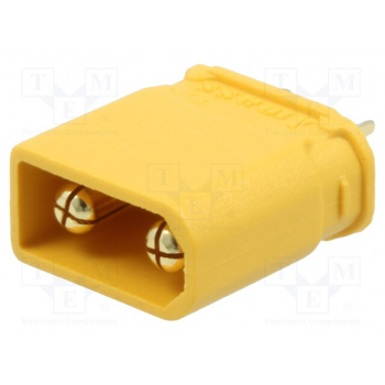 Plug; DC supply; XT30; male; PIN: 2; for cable; soldered; 15