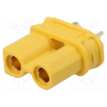 Plug; DC supply; XT30; female; PIN: 2; for cable; soldered;
