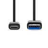 USB 3.2 Gen 1.kaabel, USB C pistik - USB A pistik 1m, must