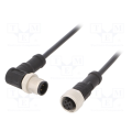Cable: for sensors/automation; PIN: 4; M12-M12; 1m; plug; pl