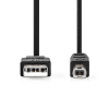 Кабель USB 2.0 A-B, черный медный кабель для принтера, 5 м