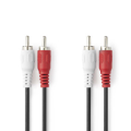 Stereo Audio Cable | 2x Rca Male | 2x Rca Male | Nickel Plat