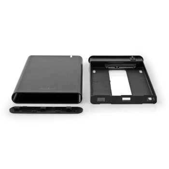 Hard disk box for 2.5" disk, USB-C 5Gbps, black, aluminum