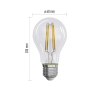 LED filament E27 A60 230VAC 5W 1060lm soe valge 2700K
