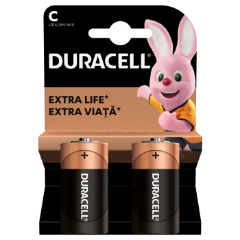 Battery 2pc, C LR14 1.5V Duracell alkaline
