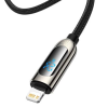 Cable USB-C to lightning with display 2m 20W, Baseus, black